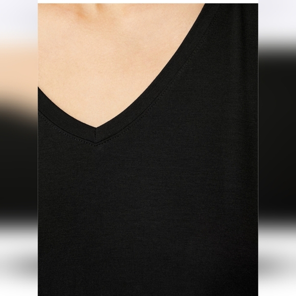 Eileen Fisher NWTs Jersey V Neck Dress - Picture 4 of 6